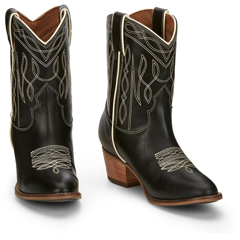 WOMEN\'S EVA ONYX BLACK WESTERN BOOTIES ME1926-Black WOMEN\'S EVA ONYX BLACK WESTERN BOOTIES ME1926-Black