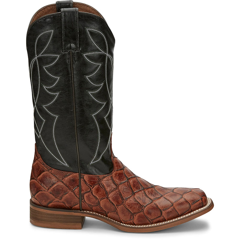 MEN\'S GO ROUND COGNAC PIRARUCU PRINT WESTERN BOOT NB5548-Cognac MEN\'S GO ROUND COGNAC PIRARUCU PRINT WESTERN BOOT NB5548-Cognac