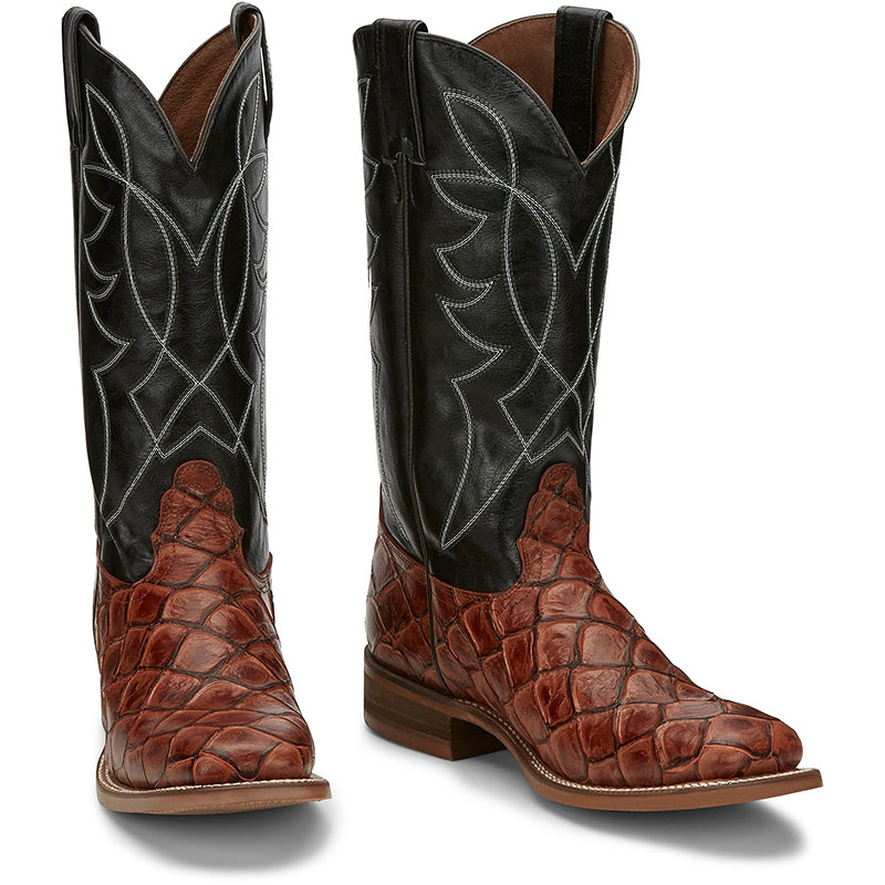 MEN\'S GO ROUND COGNAC PIRARUCU PRINT WESTERN BOOT NB5548-Cognac MEN\'S GO ROUND COGNAC PIRARUCU PRINT WESTERN BOOT NB5548-Cognac