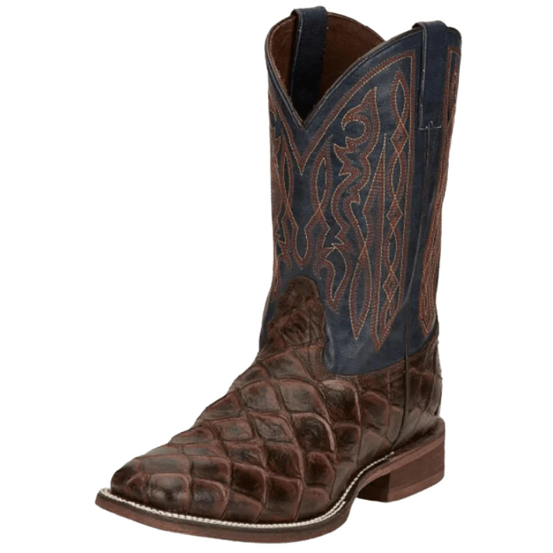 MEN\'S TURNER CHOCOLATE PIRARUCU PRINT WESTERN BOOTS NB5560-Brown MEN\'S TURNER CHOCOLATE PIRARUCU PRINT WESTERN BOOTS NB5560-Brown