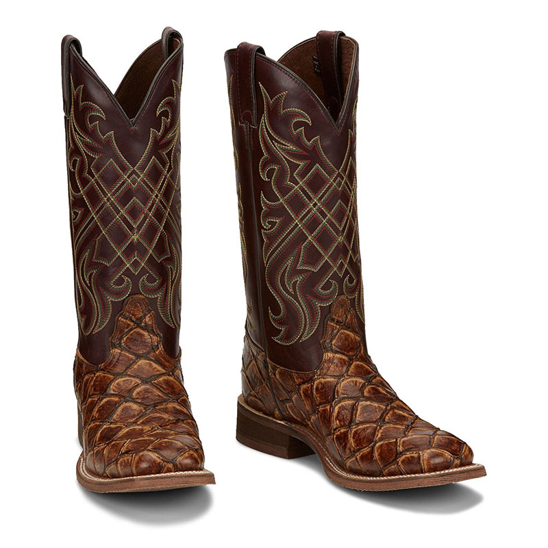 MEN\'S BRYCE MAPLE BROWN PIRARUCU PRINT WESTERN BOOTS NB5561-Brown MEN\'S BRYCE MAPLE BROWN PIRARUCU PRINT WESTERN BOOTS NB5561-Brown